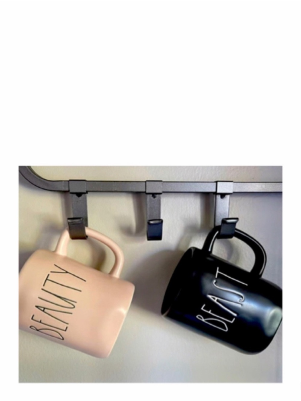 NEW Rae Dunn Pink Beauty & Black Beast Mug Set